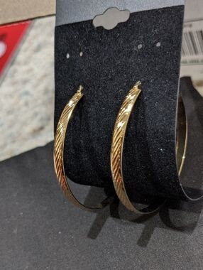 Textured Gold Hoop Earrings for Women